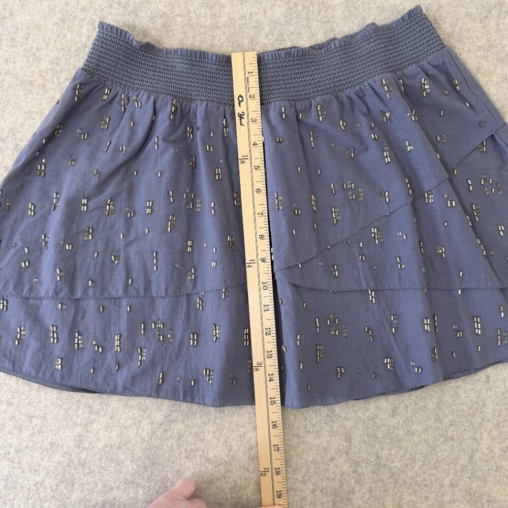 Vintage American Eagle Beaded Mini Skirt Blue Boho Y2K Festival M - Picture 5 of 8